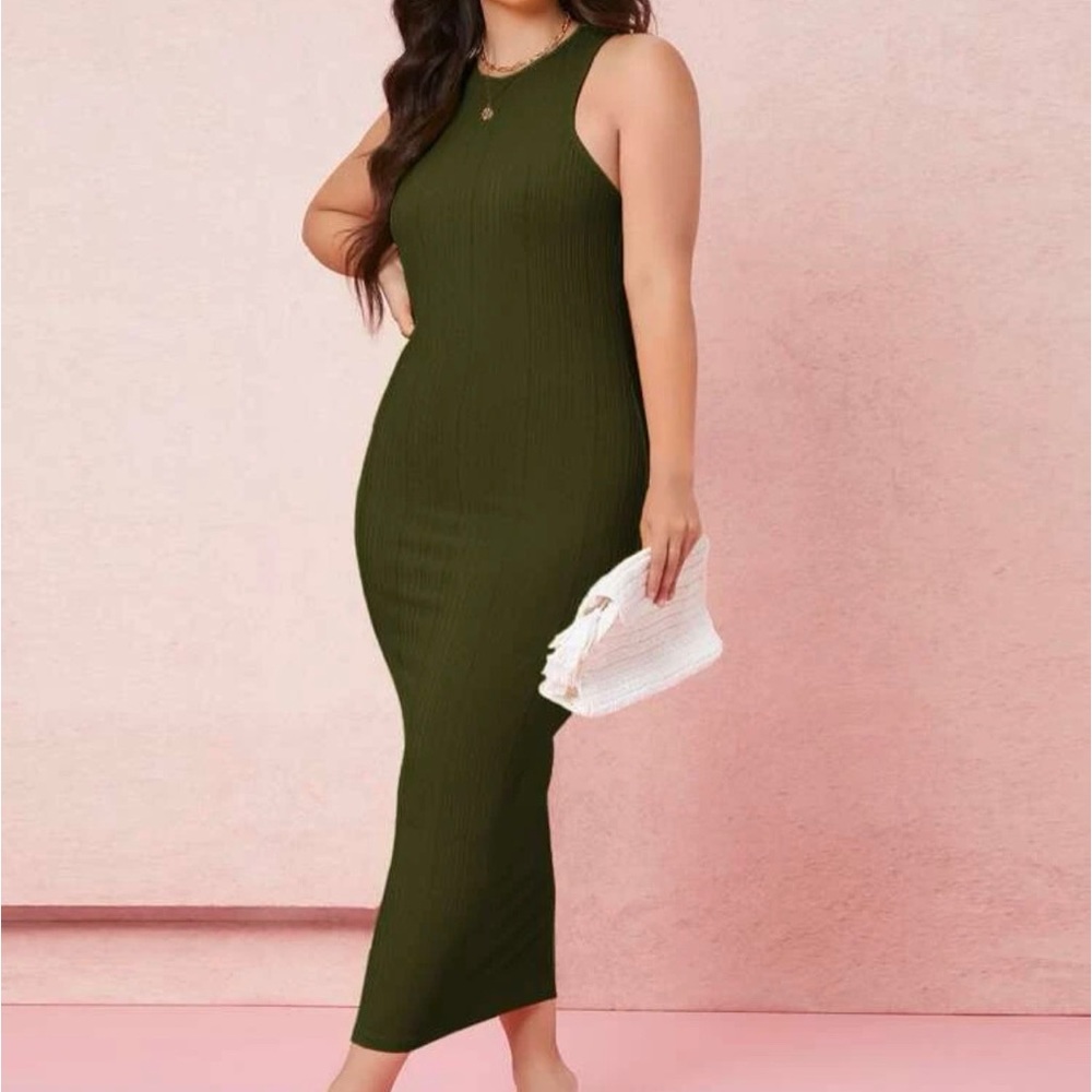 Plus Solid Bodycon Dress